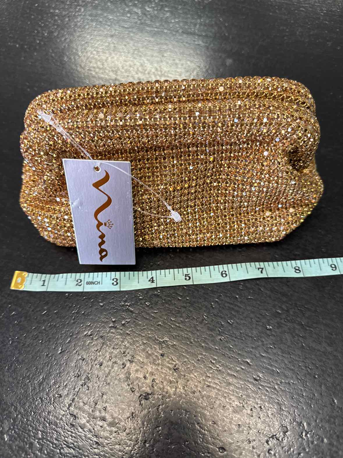 Nina Gold Evening Bag Crystal Handbag New