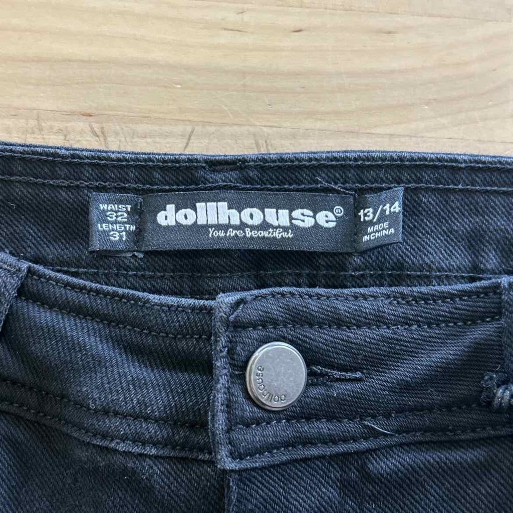 Dollhouse Juniors' High Rise Straight-Leg Jeans - Black