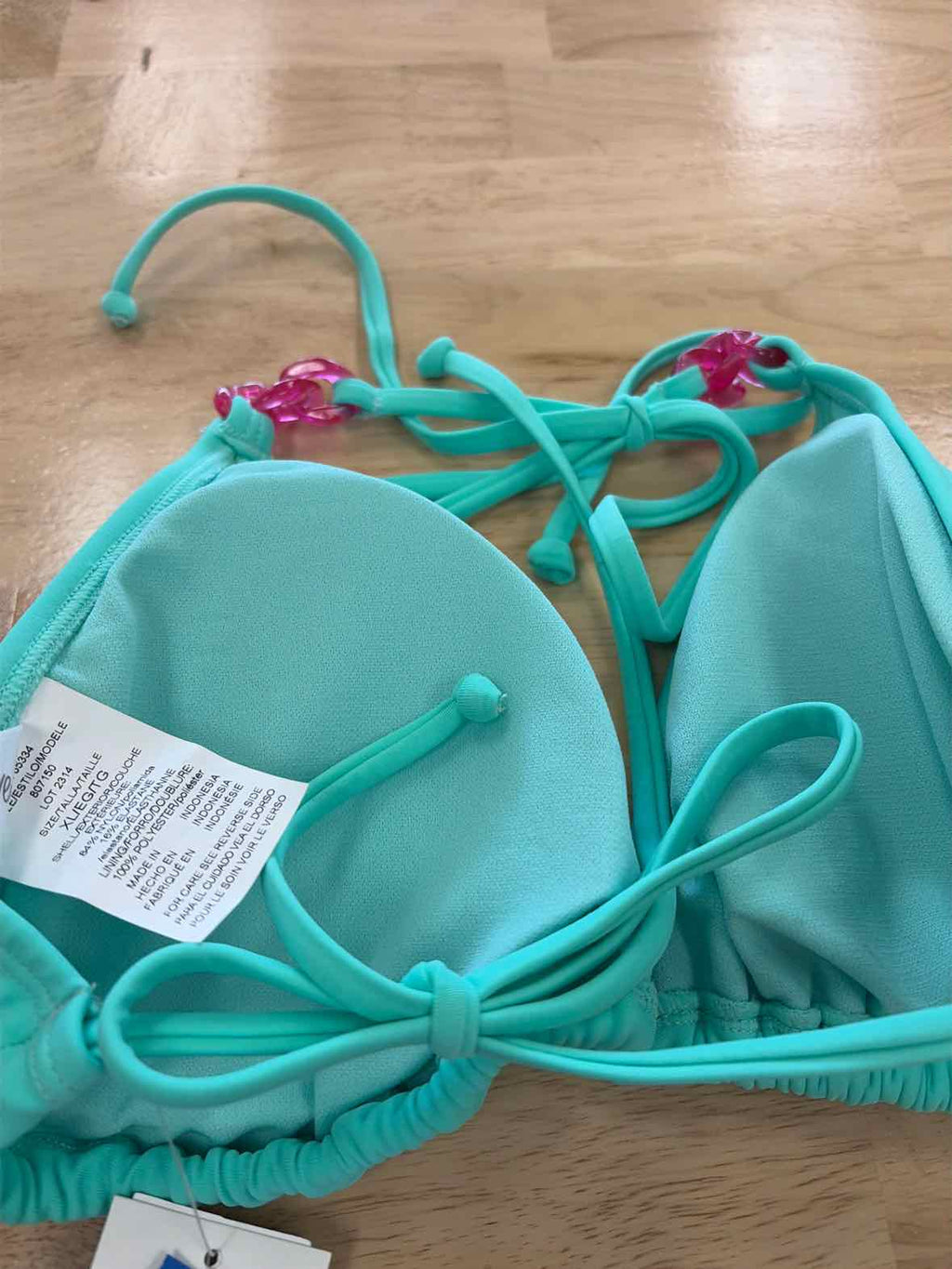 Salt + Cove Size XL String Triangle Bikini Top