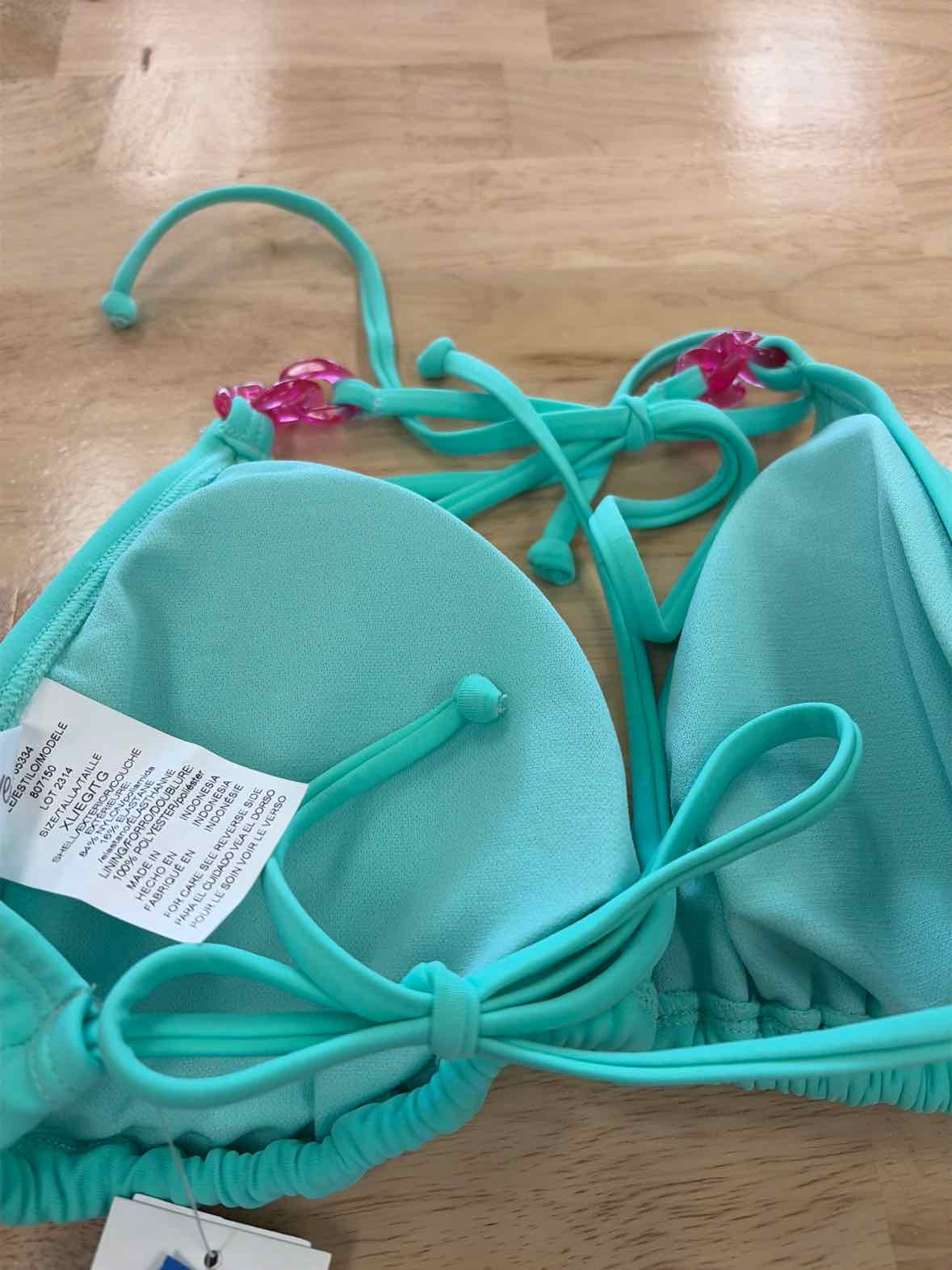 Salt + Cove Size XL String Triangle Bikini Top