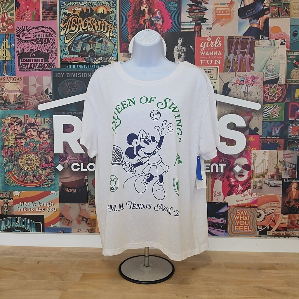 Disney Size XL Minnie Tennis Graphic Crewneck T-Shirt