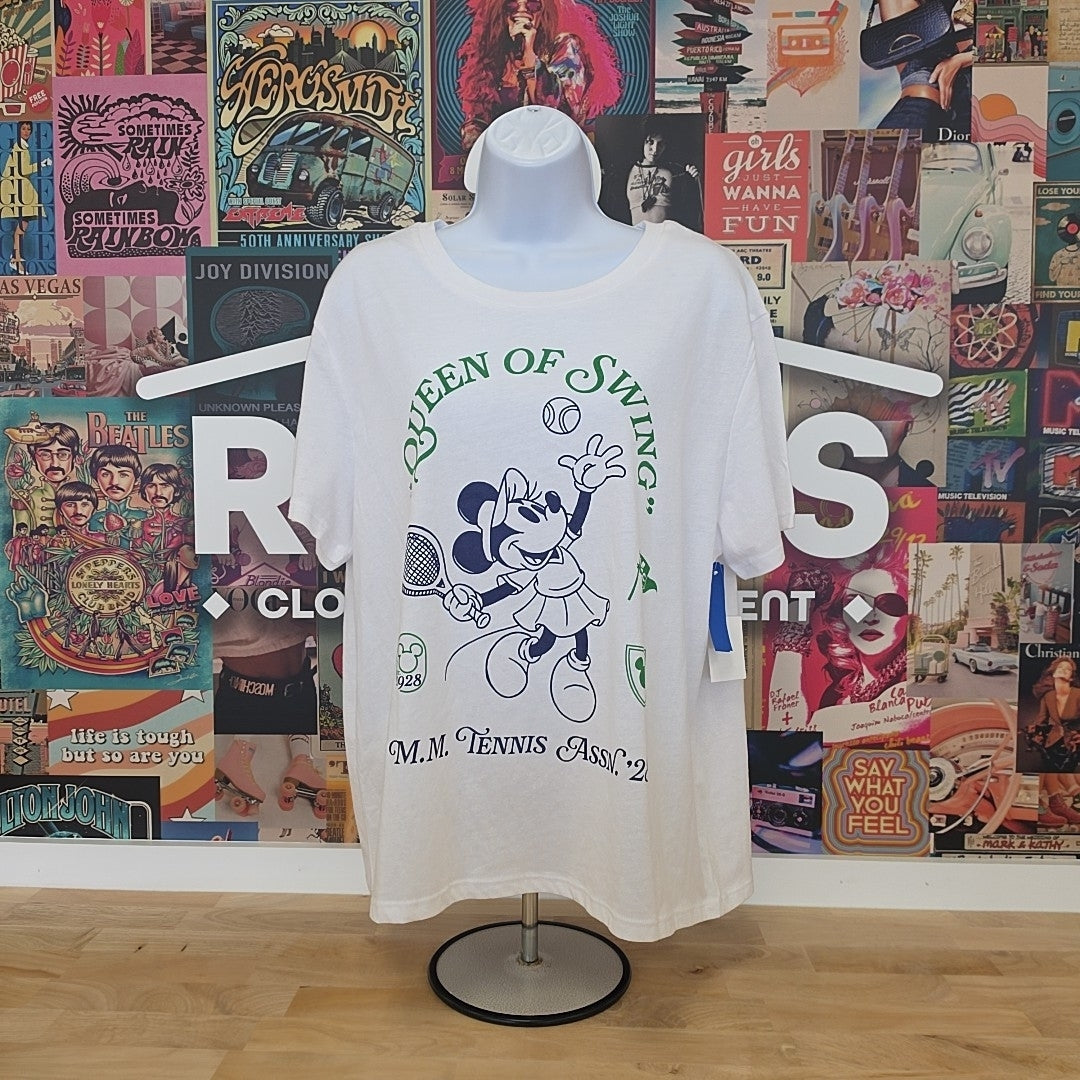 Disney Size XL Minnie Tennis Graphic Crewneck T-Shirt