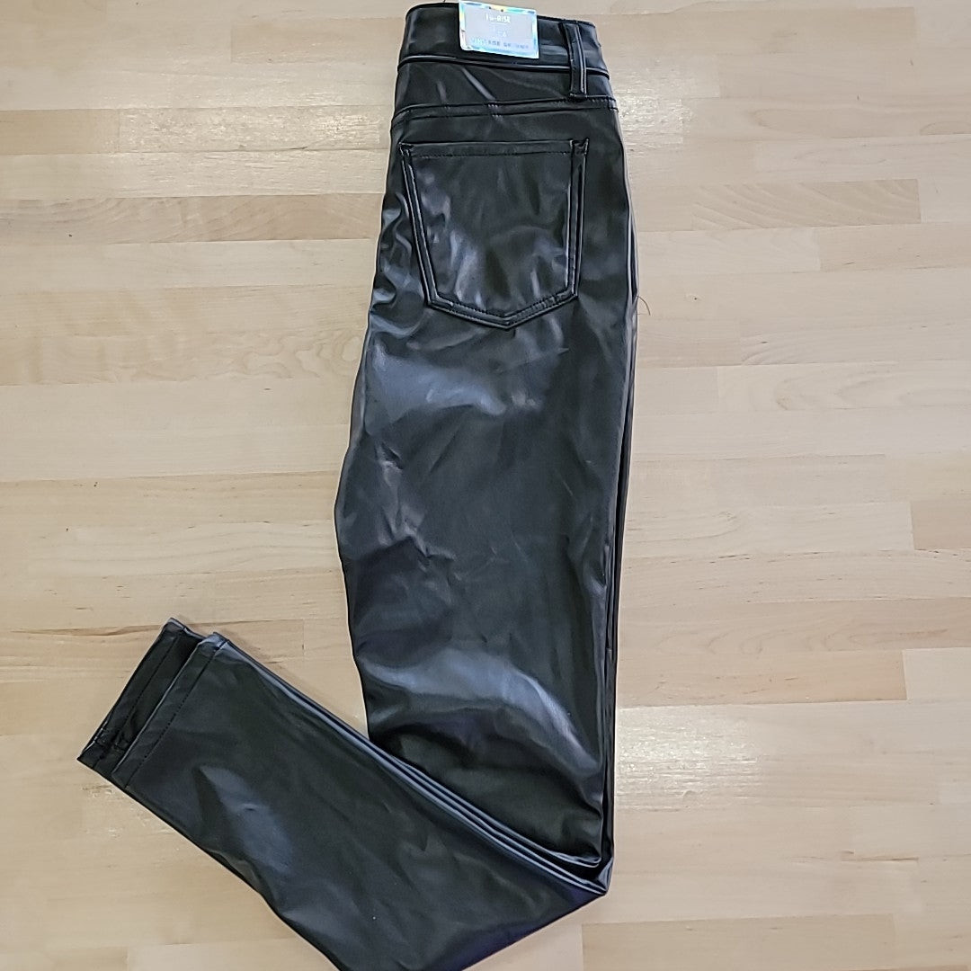 TINSELTOWN Size 3 Black Faux Leather Hi Rise Skinny Pants NWT