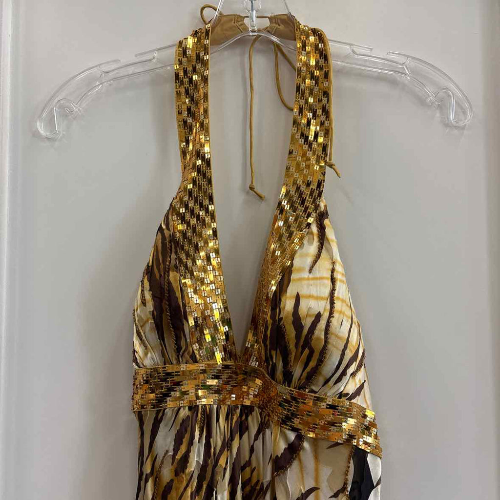 Nina Austin Size S Black & Gold Dress