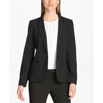 Calvin Klein One-Button Blazer, Regular and Petite Sizes - Black