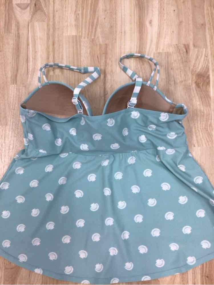 Cacique Size 42 Light Blue Swimsuit Bottom/Top