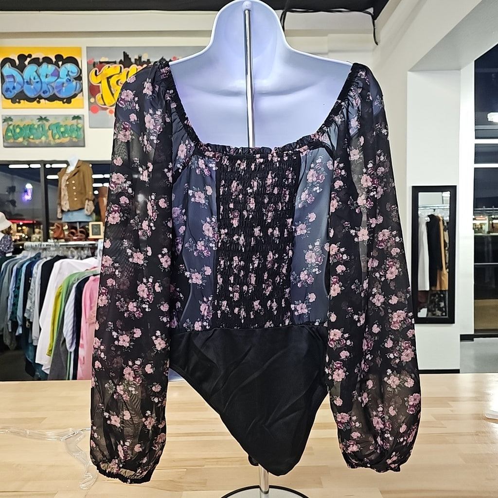 Celebrity Pink Juniors' Ruched Long-Sleeve Bodysuit