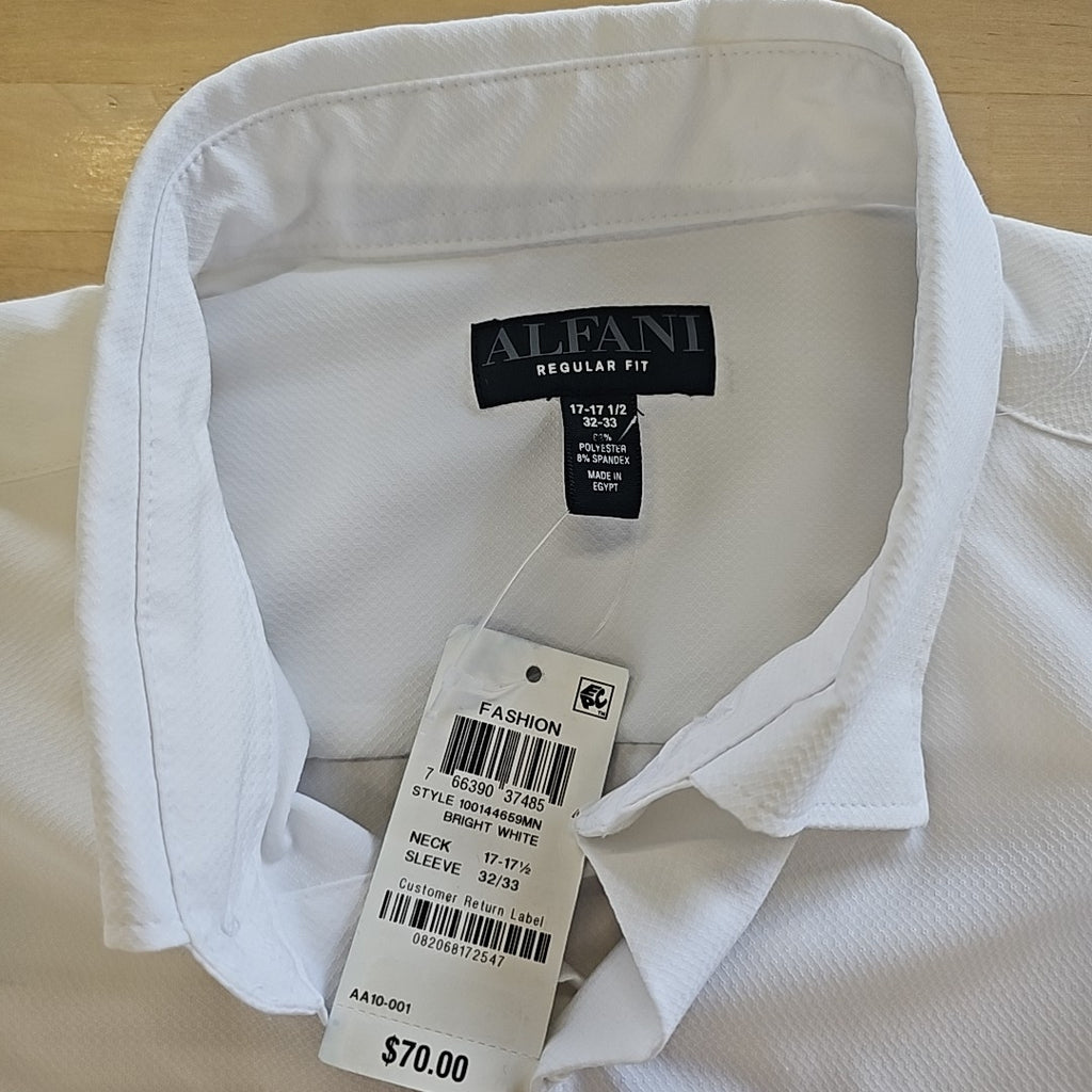 Alfani Mens Travel Ready Button Down Dress Shirt