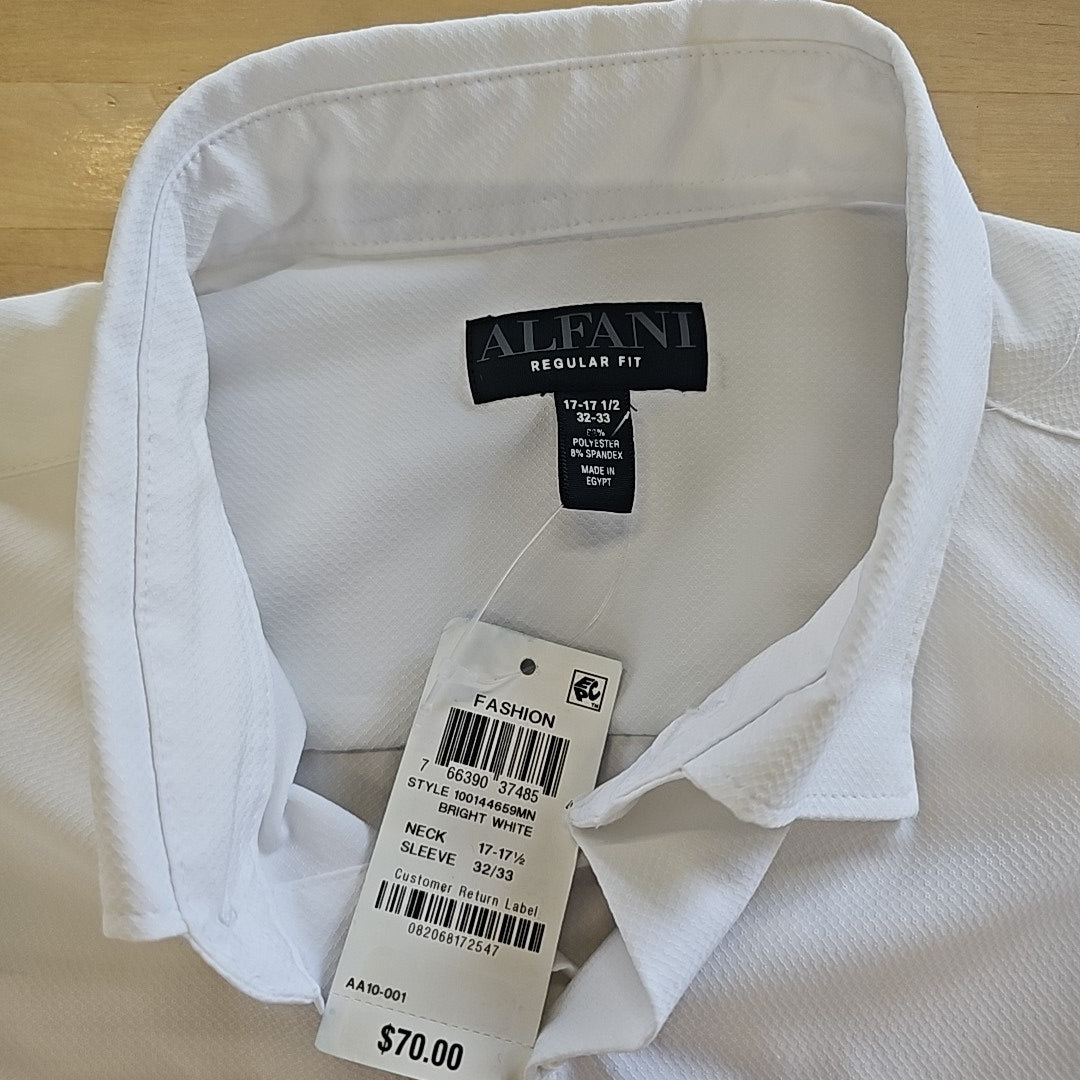 Alfani Mens Travel Ready Button Down Dress Shirt