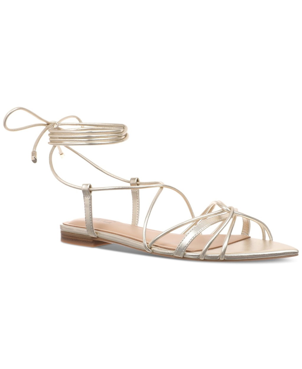 I.n.c. International Concepts Women's Kharmaa Lace-up Flat Sandals - Gold - 9