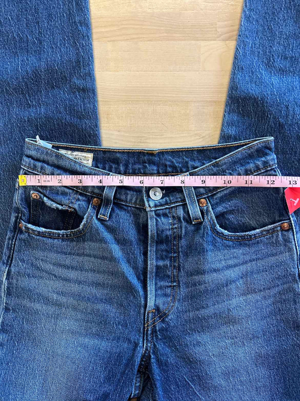 Levi's Size 23 Blue Preloved 501 Button Fly Jeans