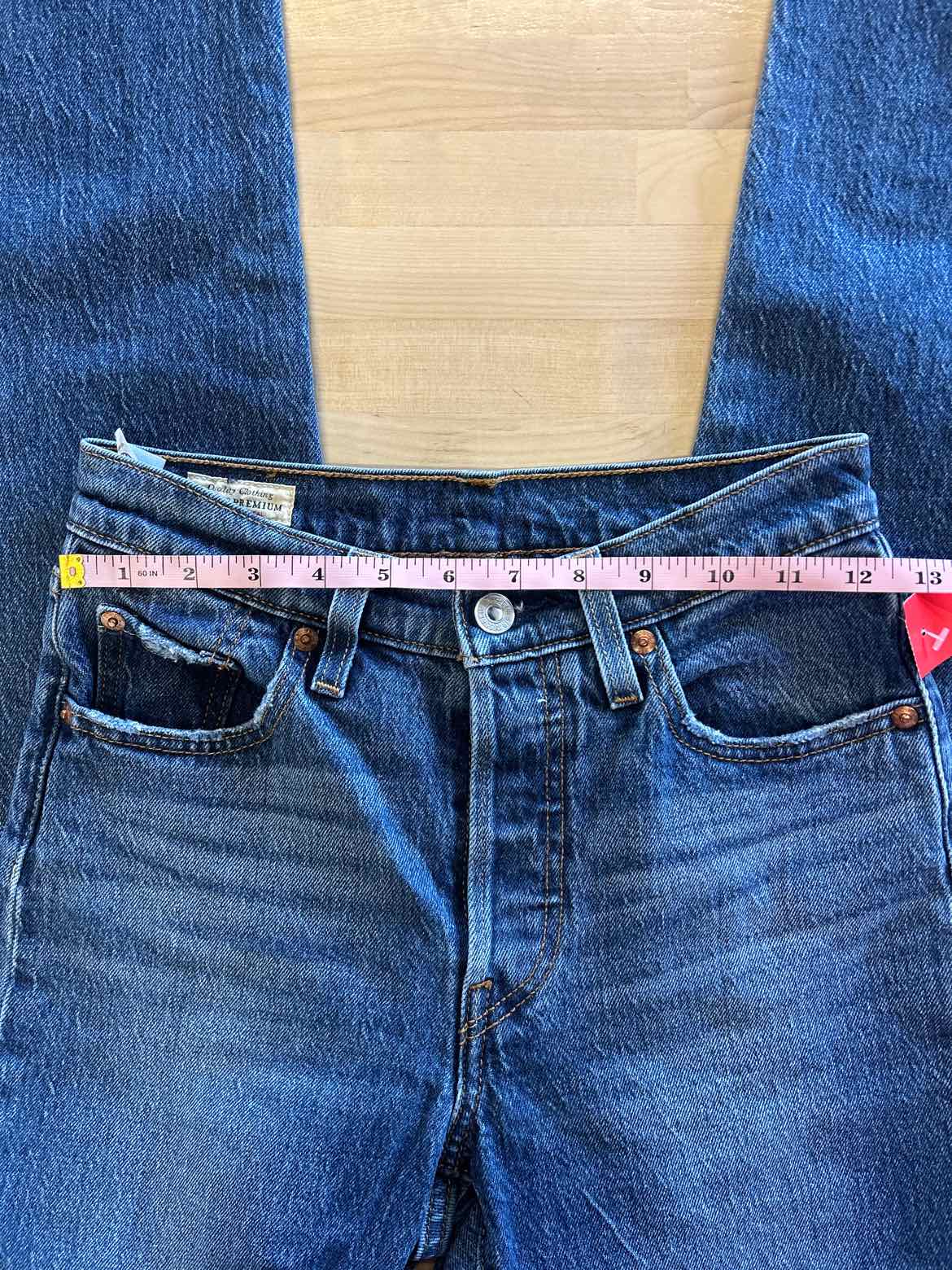 Levi's Size 23 Blue Preloved 501 Button Fly Jeans