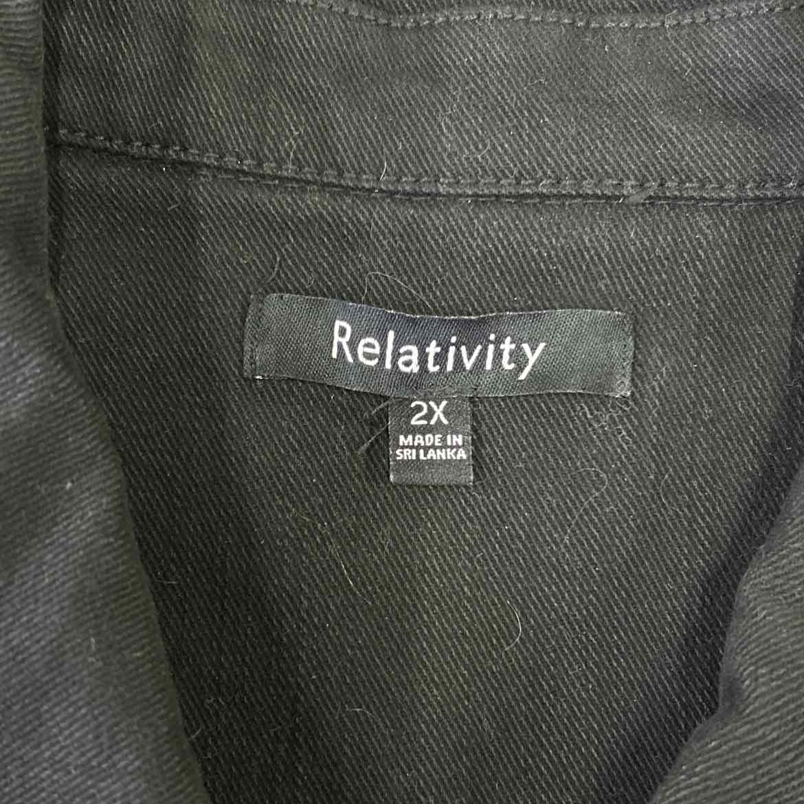 Relativity Size 2X Black Denim Jacket