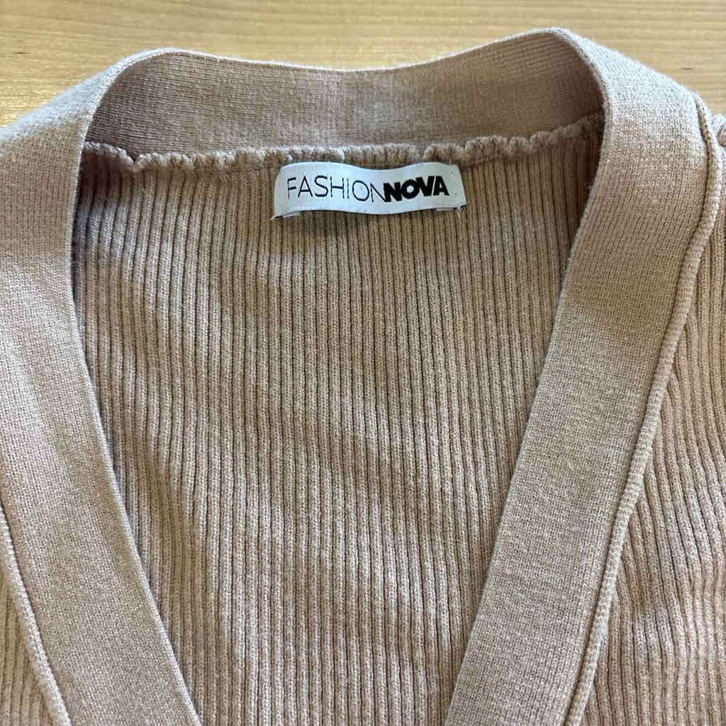 Fashion Nova Size S Beige Knit Sweater Dress