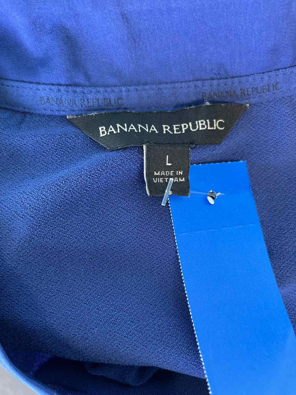 Banana Republic Size L Blue Blouse V Neck
