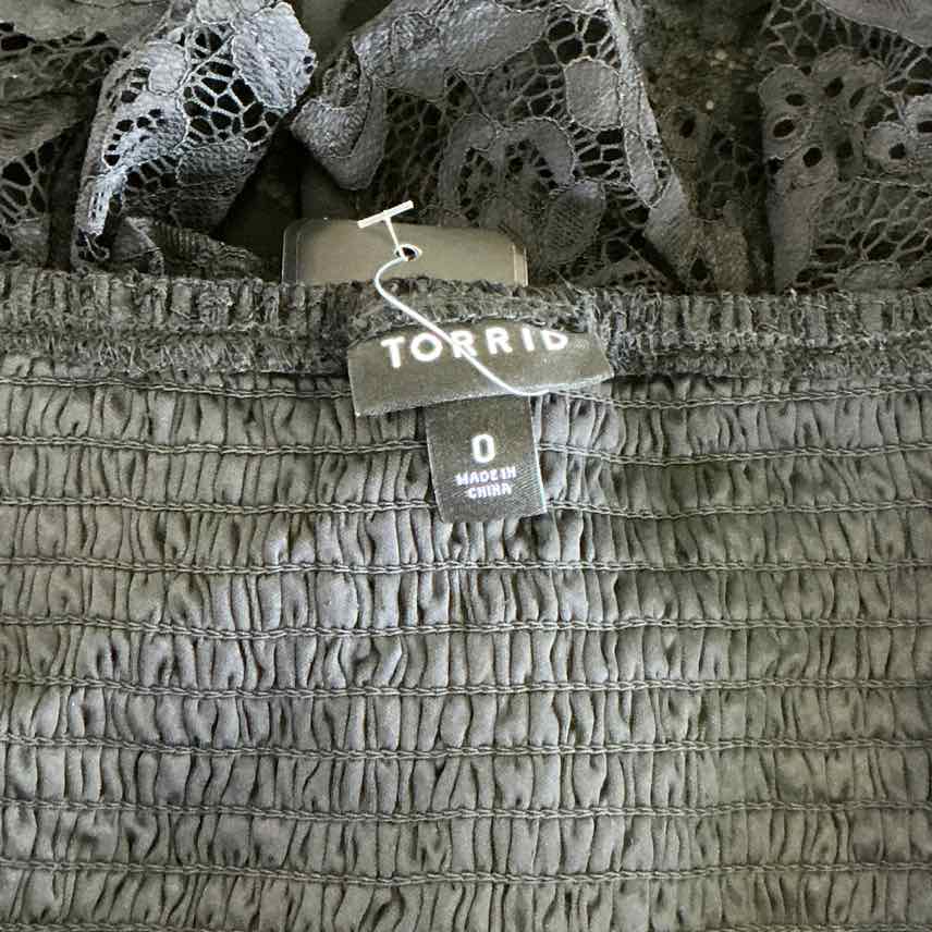 Torrid Size L Black Lace New Blouse SS