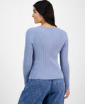 Hooked up by Iot Juniors' Long Sleeve Bustier Top - Rustic Blue