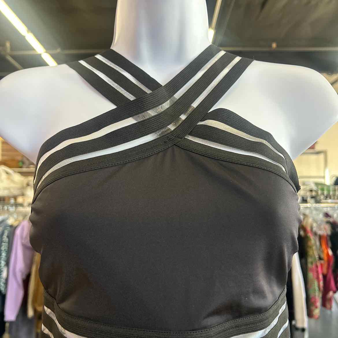 Kenneth Cole Size S Black Mesh Nylon Preloved Swimsuit