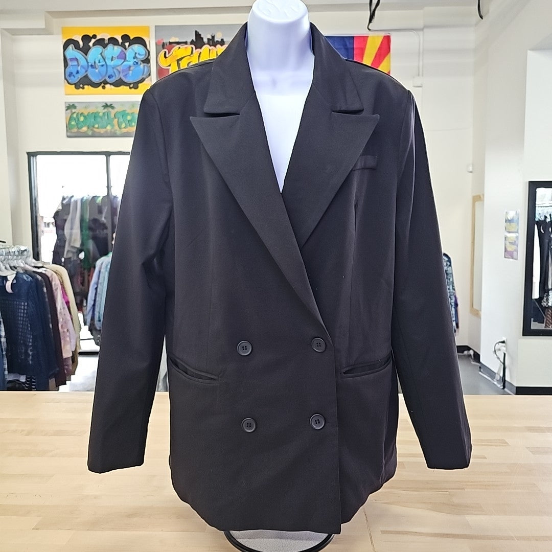 JONES NY Womens Black Stretch Wear to Work Blazer Jacket L