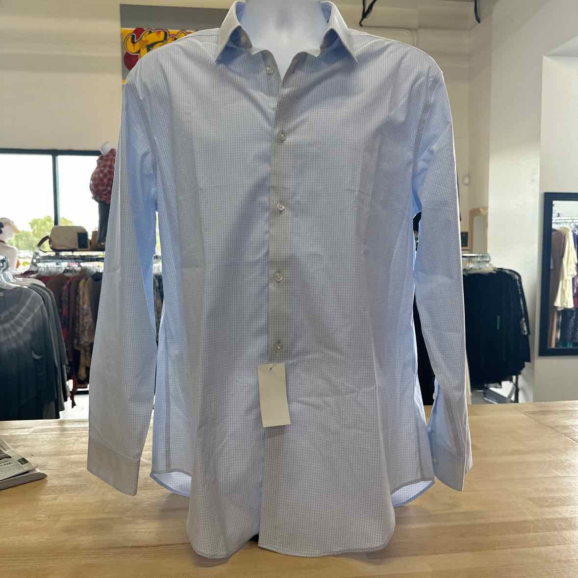 Calvin Klein Size XL Blue MENS Button Down Shirt