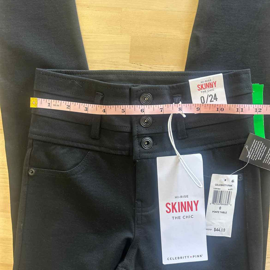 Celebrity Pink Juniors' High-Waist Skinny Ponte Pants - Black