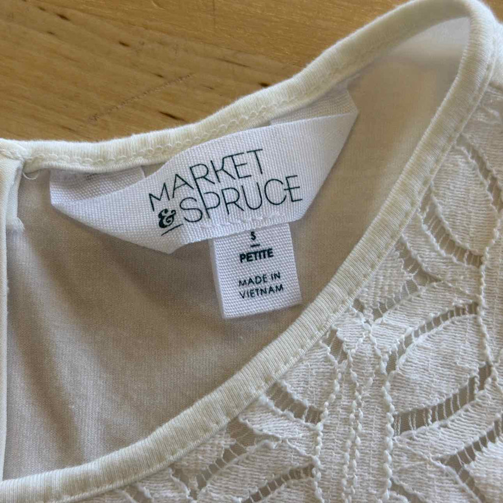 Market & Spruce Size S White Preloved Blouse LS