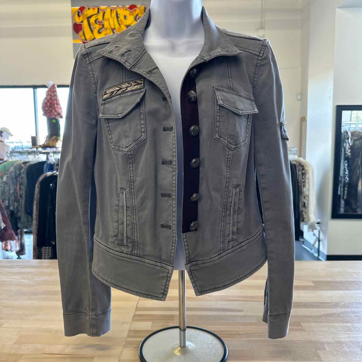 White House Black Market Size 2 Gray Jacket
