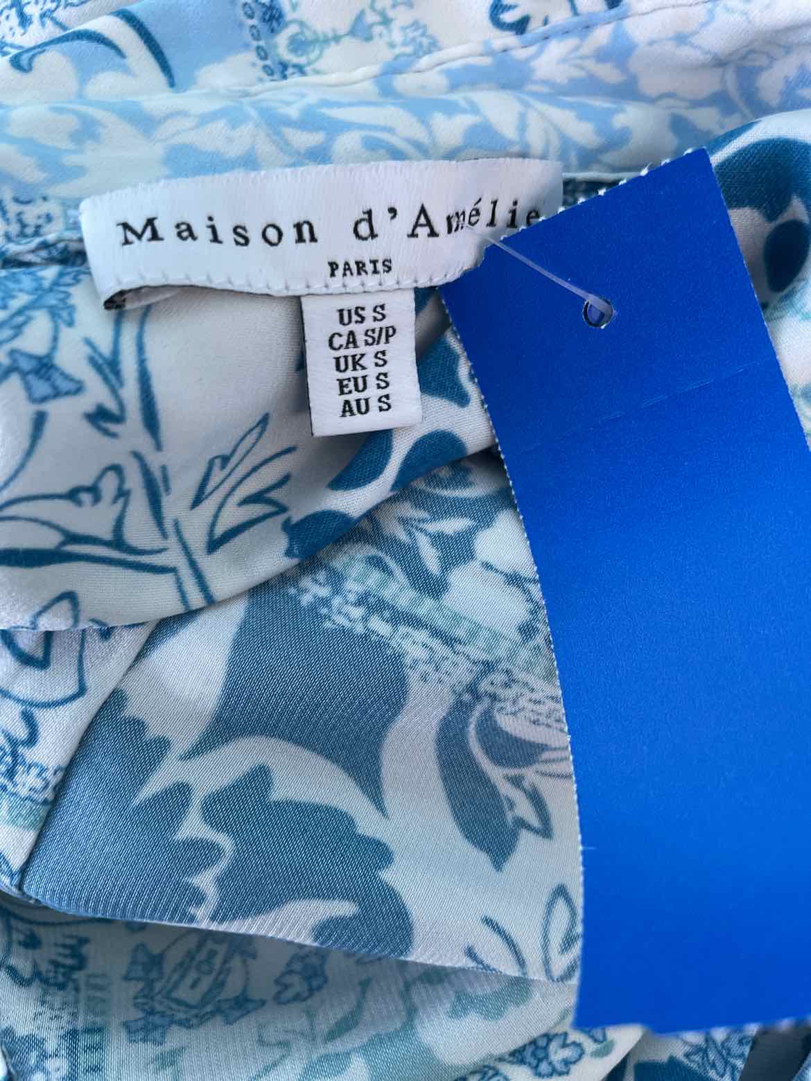 Maison d' Amelie Size S Blue Blouse