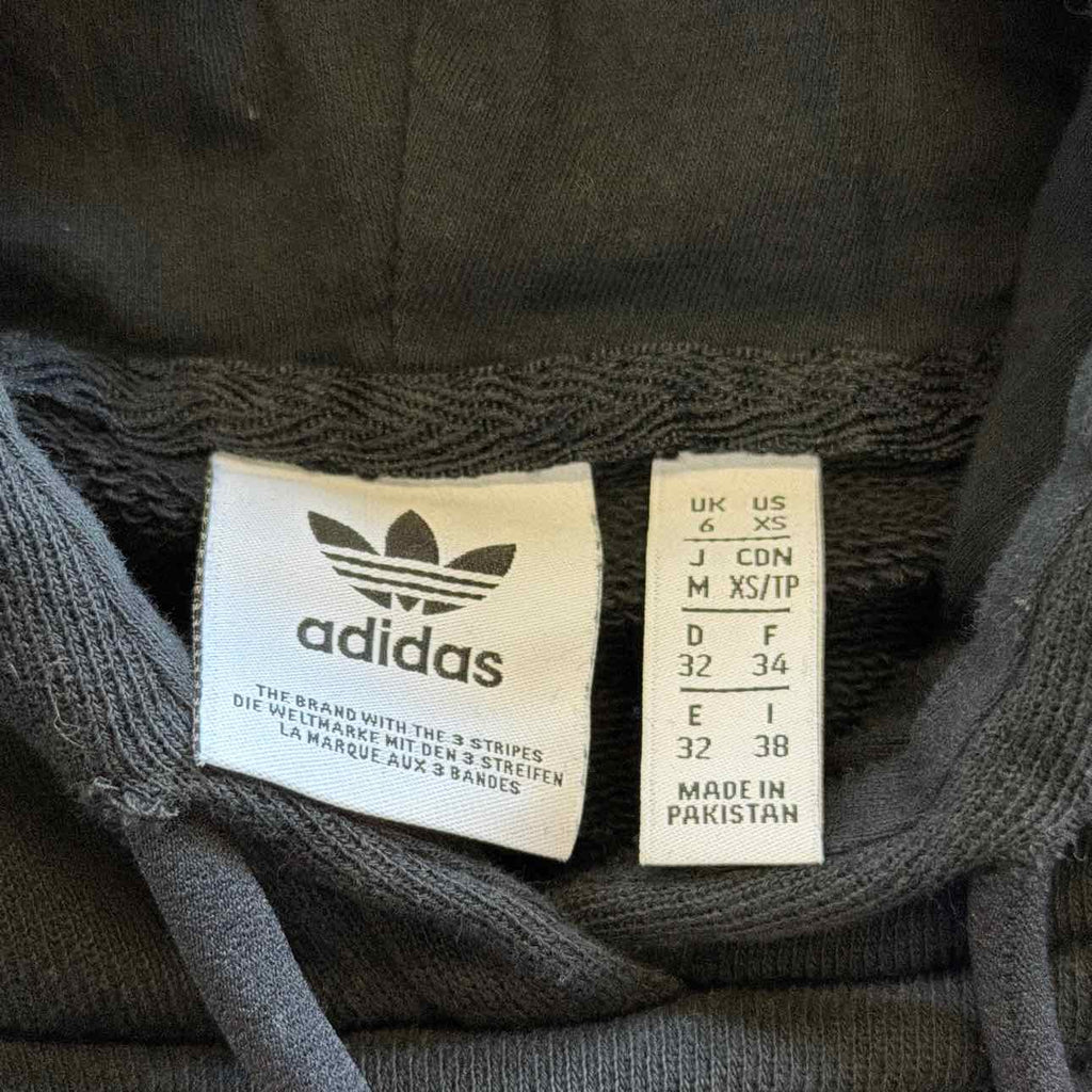 Adidas Size XS Black Preloved Crop Sweatshirt