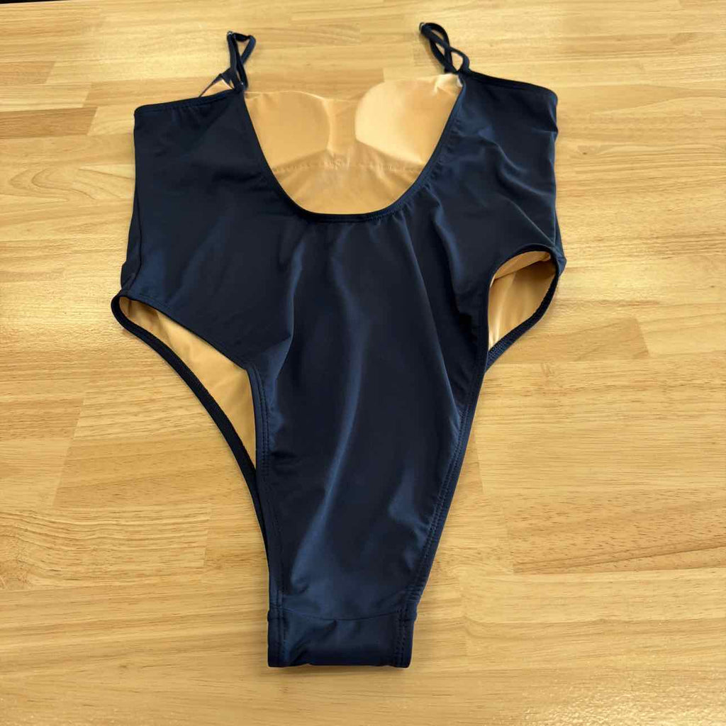 Cotton on Women's Thin-Strap Scoop-Back Cheeky One-Piece Swimsuit - Midnight Blu