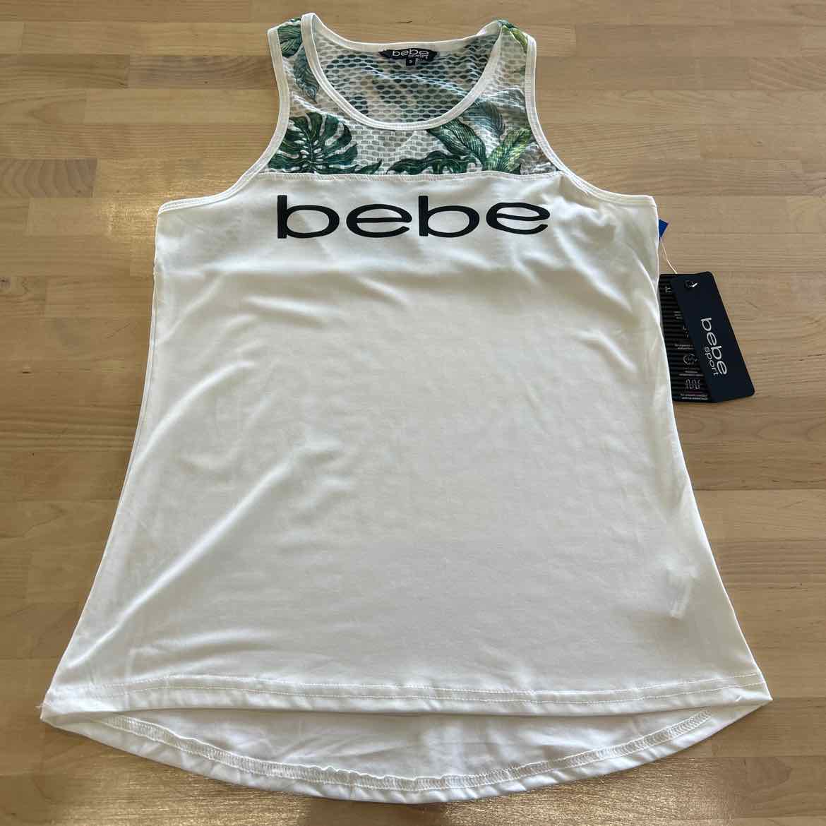 Bebe Size S White Athletic Tank