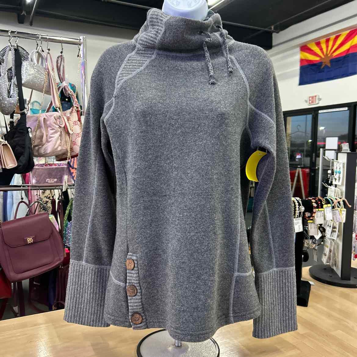 Prana Size S Gray Sweater