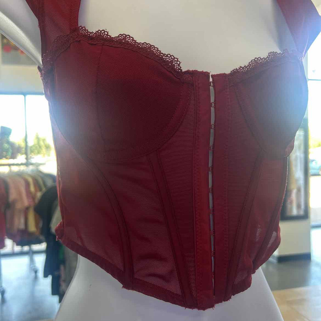 Garage Size XS Red Nylon Preloved Corset