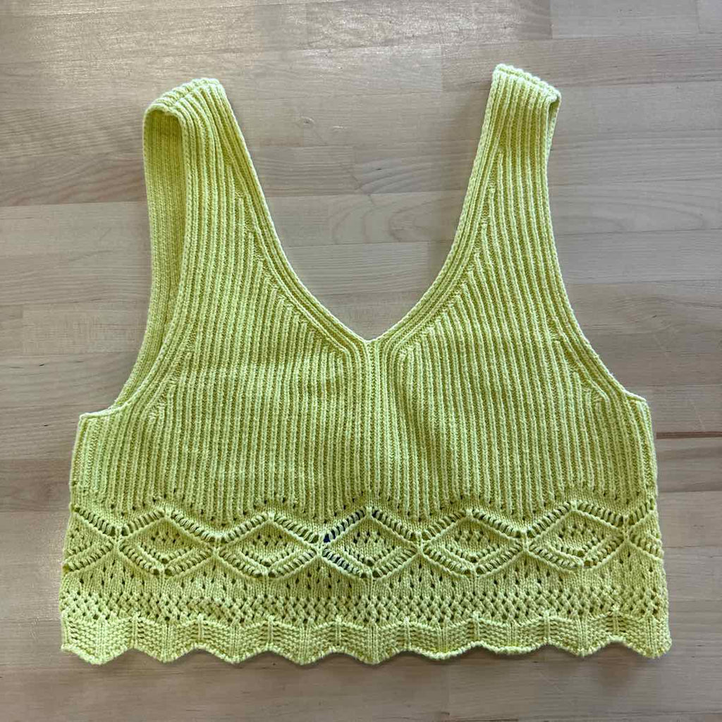 House Of Harlow 1960 Size M Yellow Knit 2 pc Tank and Skirt Set