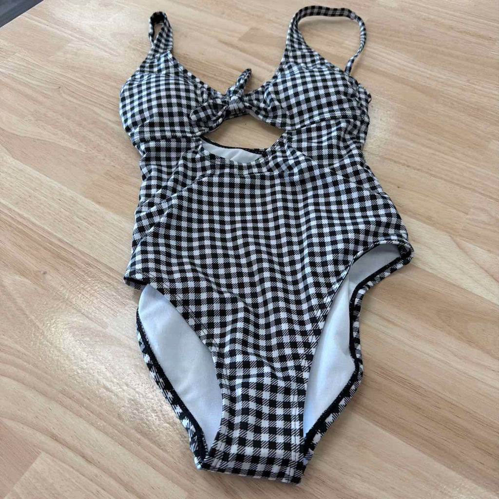 Salt + Cove Juniors' Cutout Plaid One-Piece Swimsuit