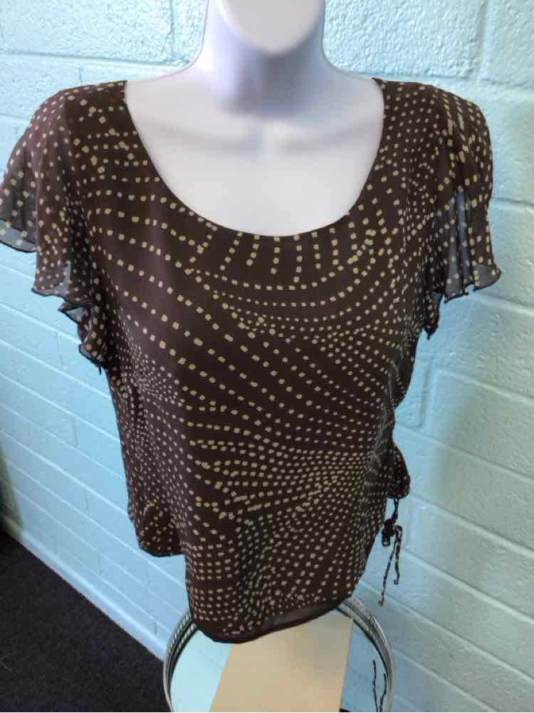 Adrianna Papell Size 8 Brown Blouse