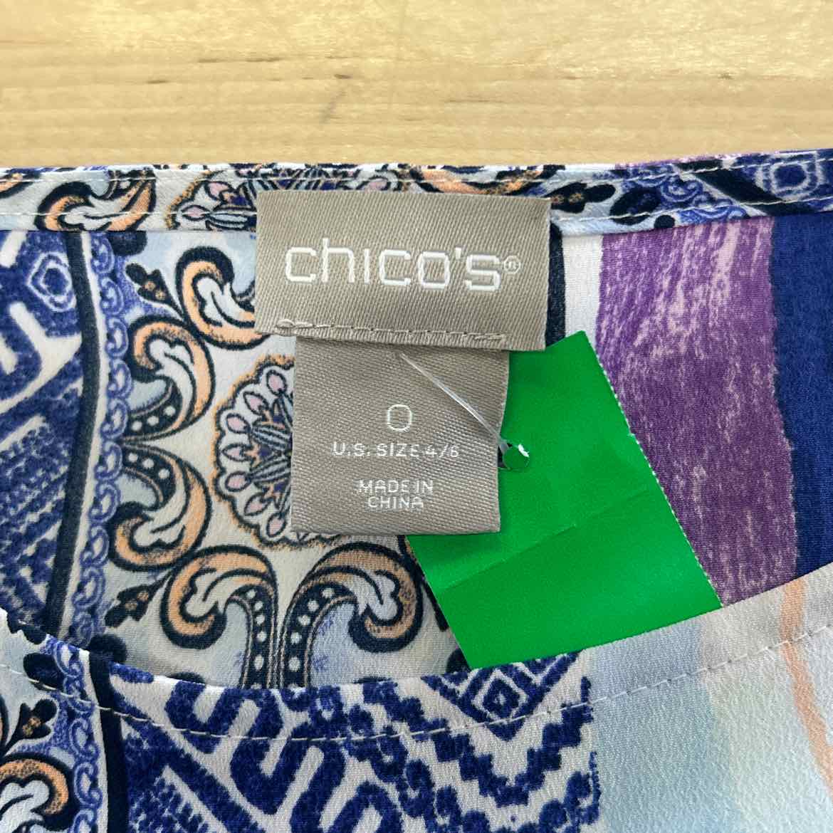 Chico's Size 0 Purple Preloved Blouse SS