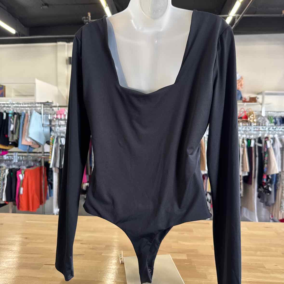 Fame Size XL Black Bodysuit