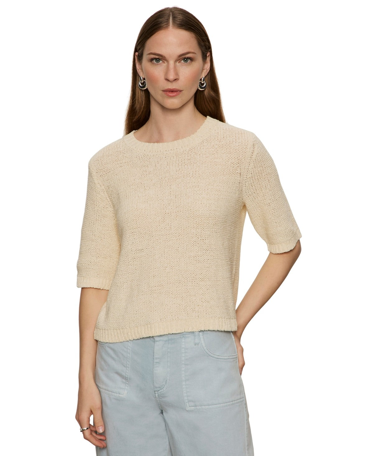Sanctuary Tape Yarn T-Shirts Women's Sweater Macrame