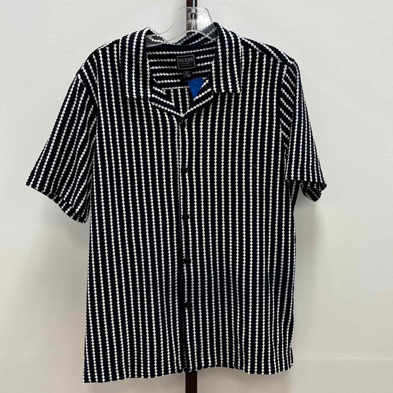 Guess Size M Black White New MENS Button Down Shirt