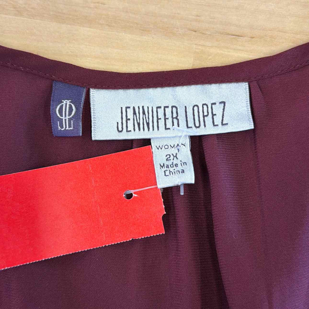 Jennifer Lopez Size 2X Wine Preloved Blouse