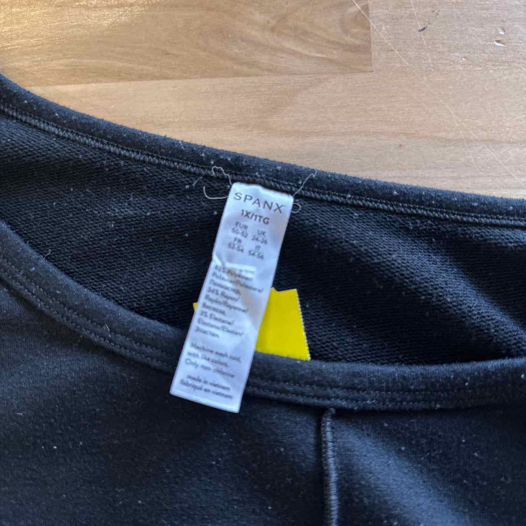 Spanx Size 1X Black Long Sleeve