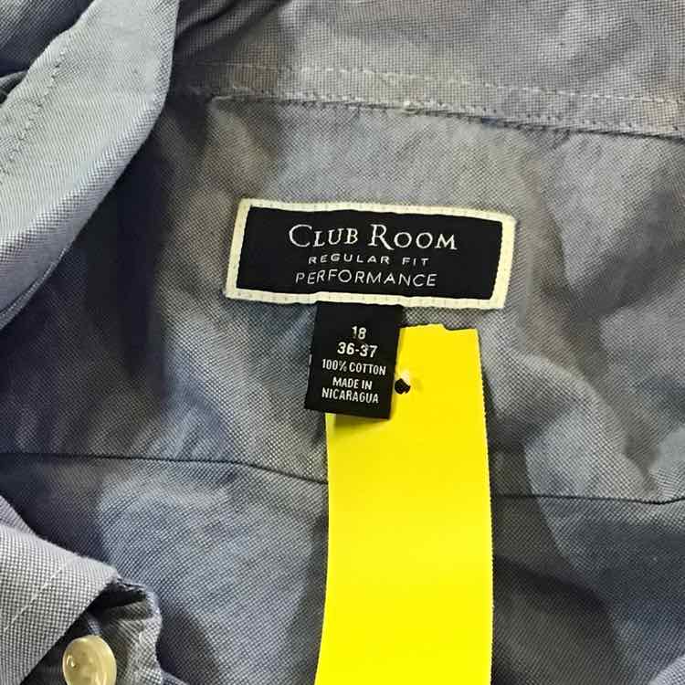 Club Room Size 18 34/35 Blue New MENS Button Down Shirt
