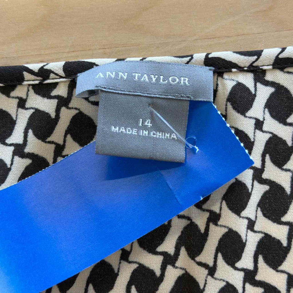 Ann Taylor Size 14 Black Tan Sleeveless