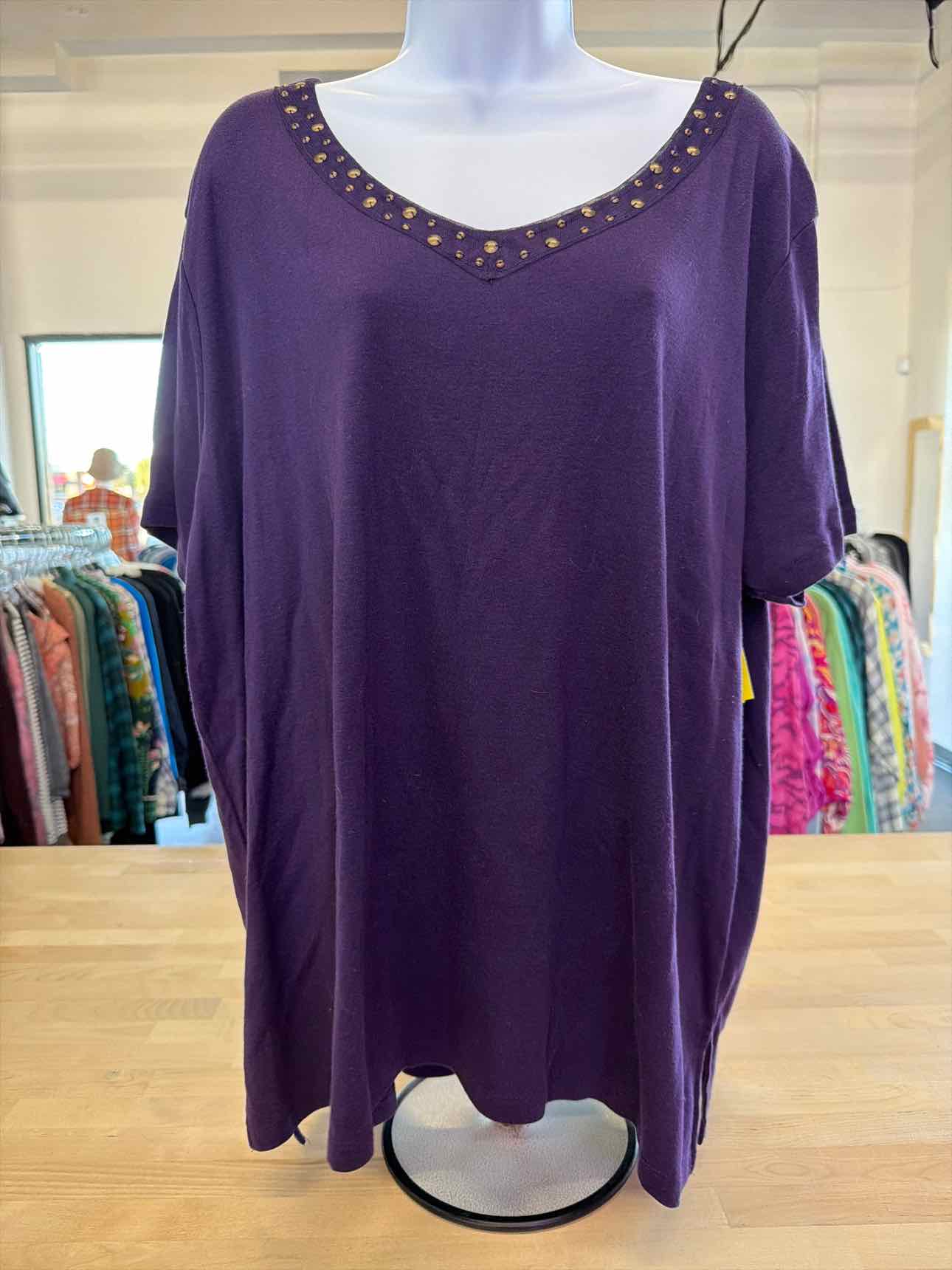 Jason Maxwell Size 3X Purple Studs Shirt