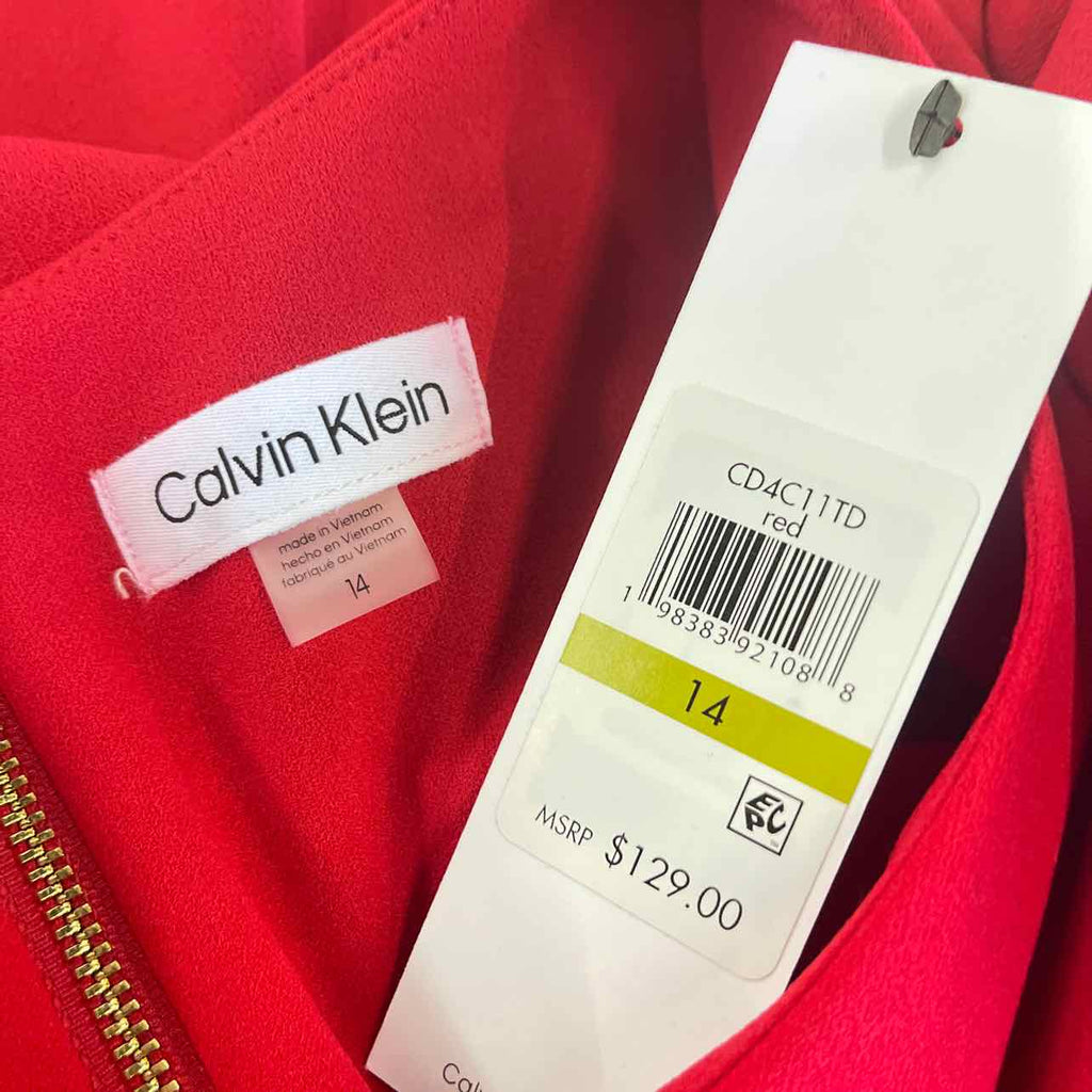 Calvin Klein Size 14 Red New Dress