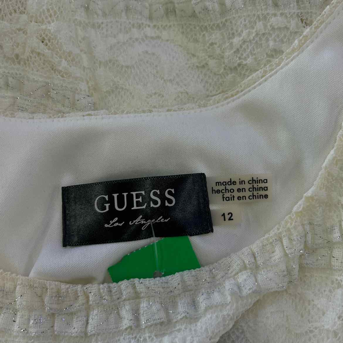 Guess Size 12 White Lace Preloved Dress