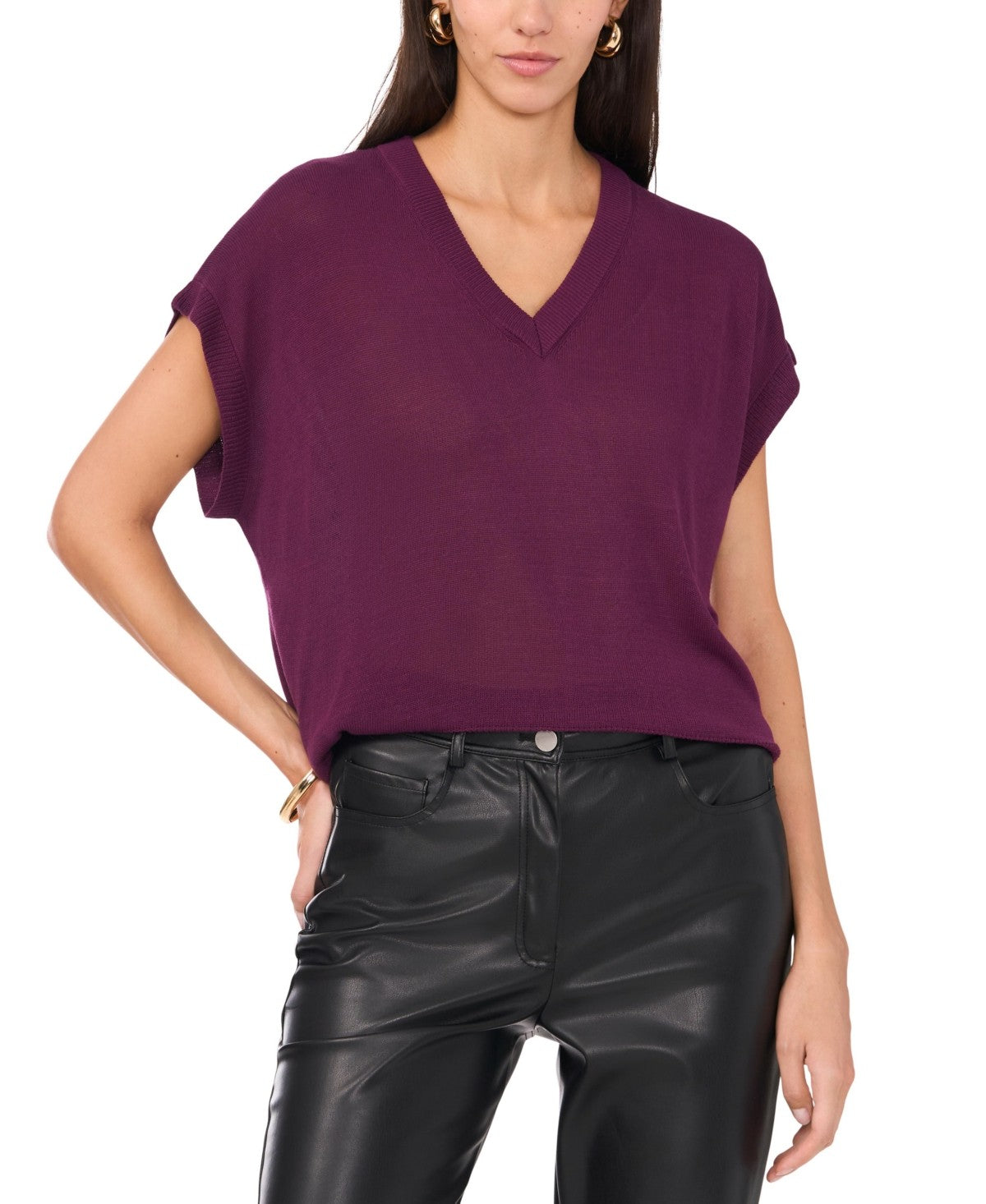 Vince Camuto Size M Purple Blouse