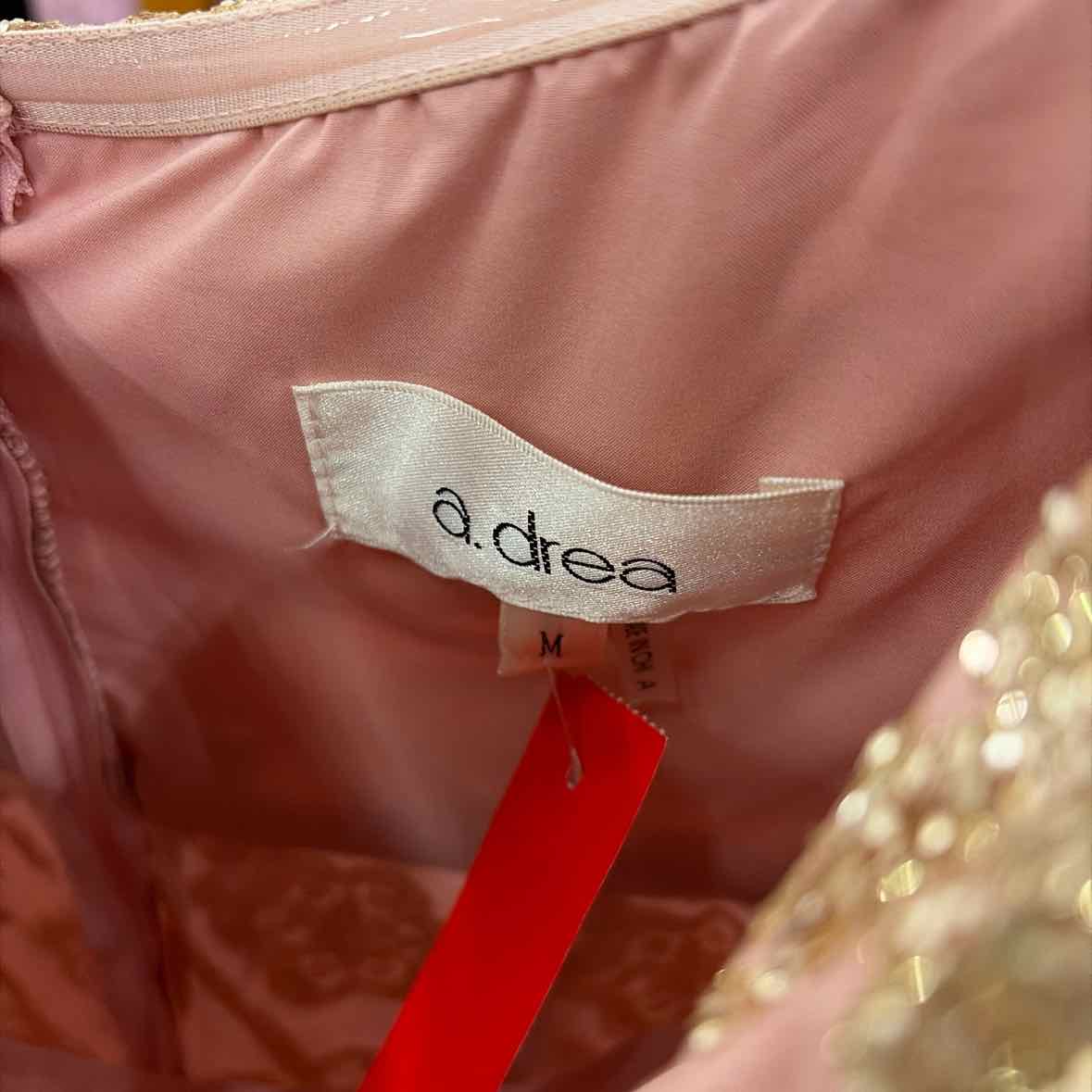a.drea Size M Pink Gold Sequined Preloved Formal Dress