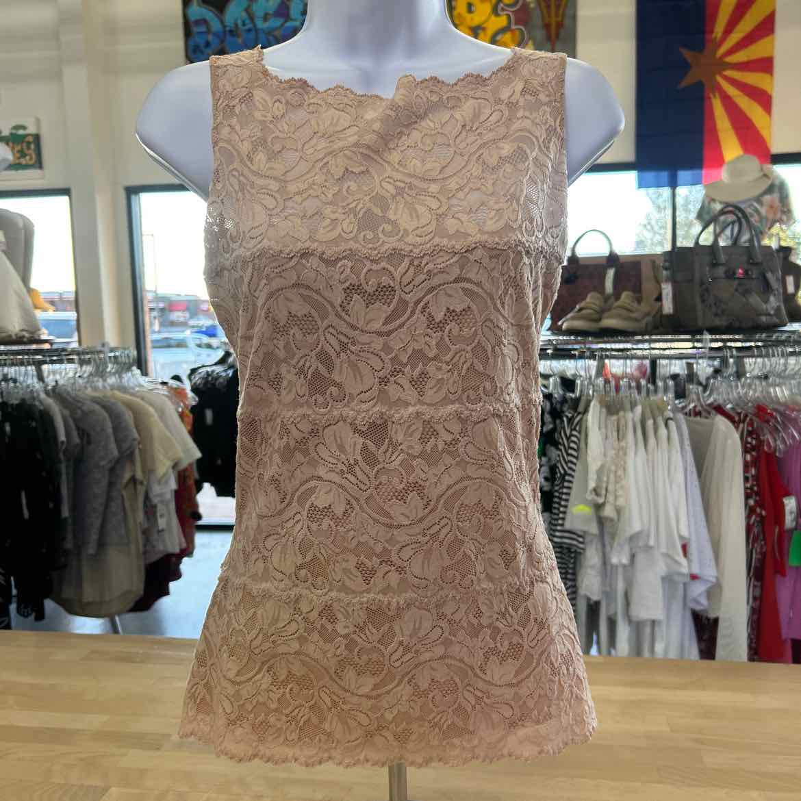 Spanx Size M Tan Lace Preloved Tank